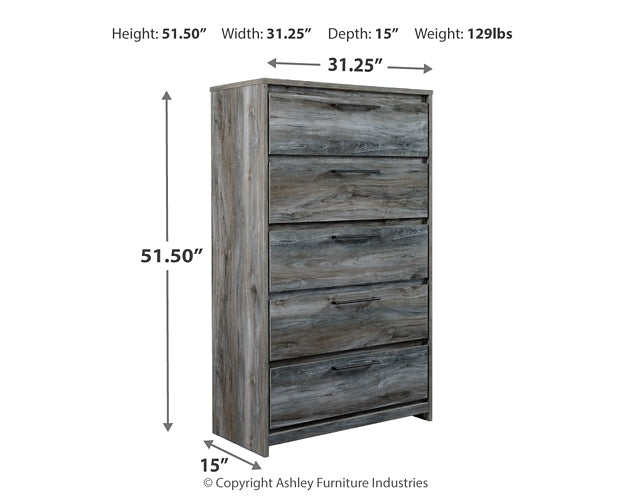 Baystorm  Panel Headboard With Mirrored Dresser And Chest