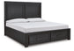 Foyland  Panel Storage Bed With Mirrored Dresser And 2 Nightstands