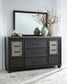 Foyland  Panel Storage Bed With Mirrored Dresser And Chest