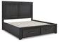 Foyland  Panel Storage Bed With Mirrored Dresser, Chest And Nightstand