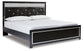 Kaydell  Upholstered Panel Platform Bed With Mirrored Dresser, Chest And Nightstand