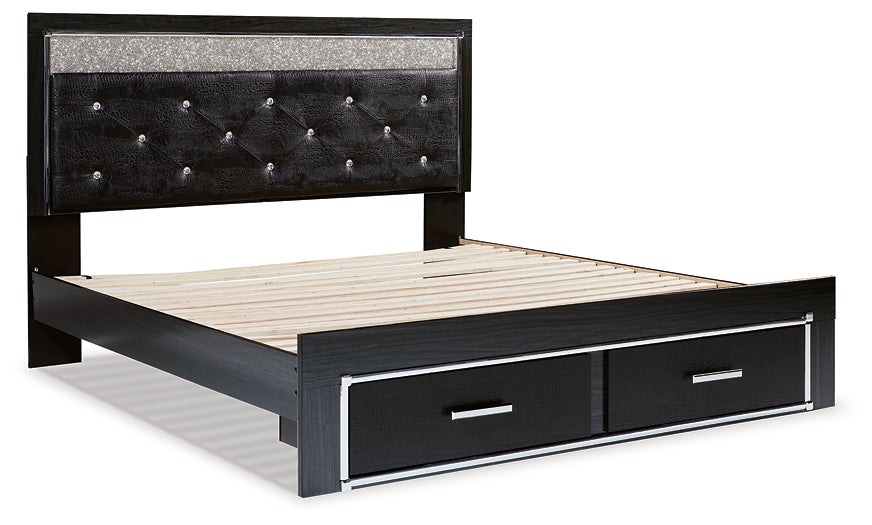 Kaydell  Upholstered Panel Storage Platform Bed With Dresser