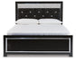 Kaydell  Upholstered Panel Bed With Mirrored Dresser And 2 Nightstands