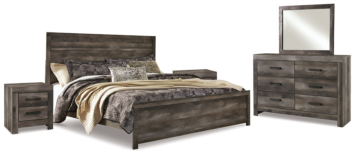 Wynnlow  Panel Bed With Mirrored Dresser And 2 Nightstands