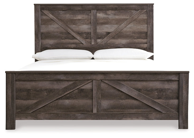 Wynnlow  Crossbuck Panel Bed With Mirrored Dresser And 2 Nightstands