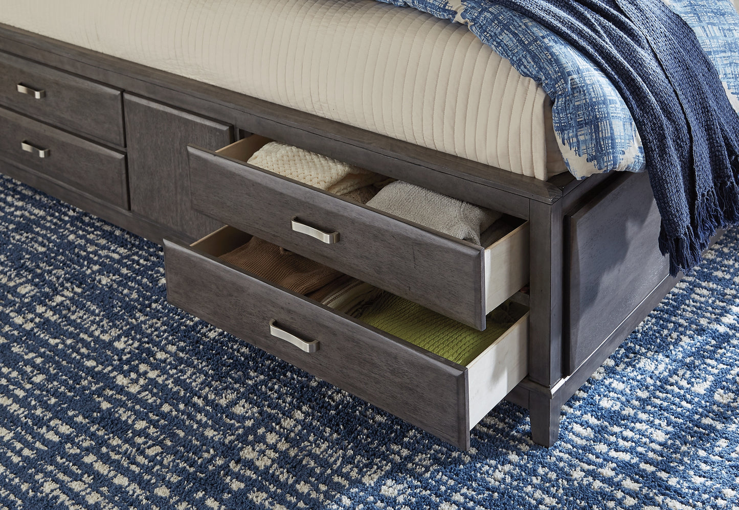 Caitbrook  Storage Bed With 8 Drawers With Dresser And Chest