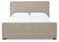 Dakmore  Upholstered Bed With Mirrored Dresser, Chest And 2 Nightstands