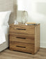 Dakmore California  Upholstered Bed With Mirrored Dresser, Chest And Nightstand