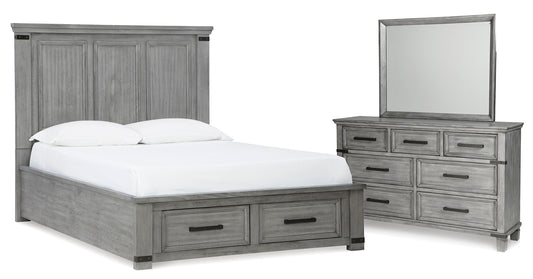 Russelyn  Storage Bed With Mirrored Dresser