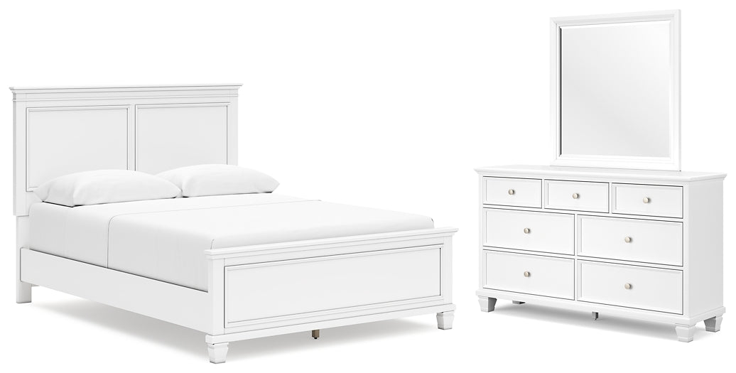 Fortman  Panel Bed With Mirrored Dresser