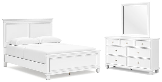 Fortman  Panel Bed With Mirrored Dresser