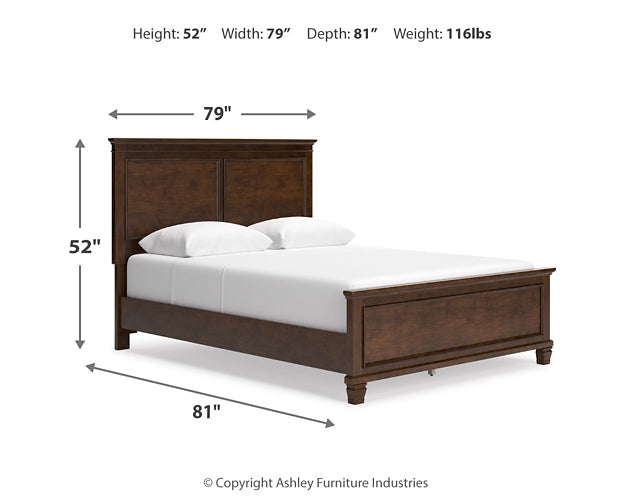 Danabrin  Panel Bed With Mirrored Dresser