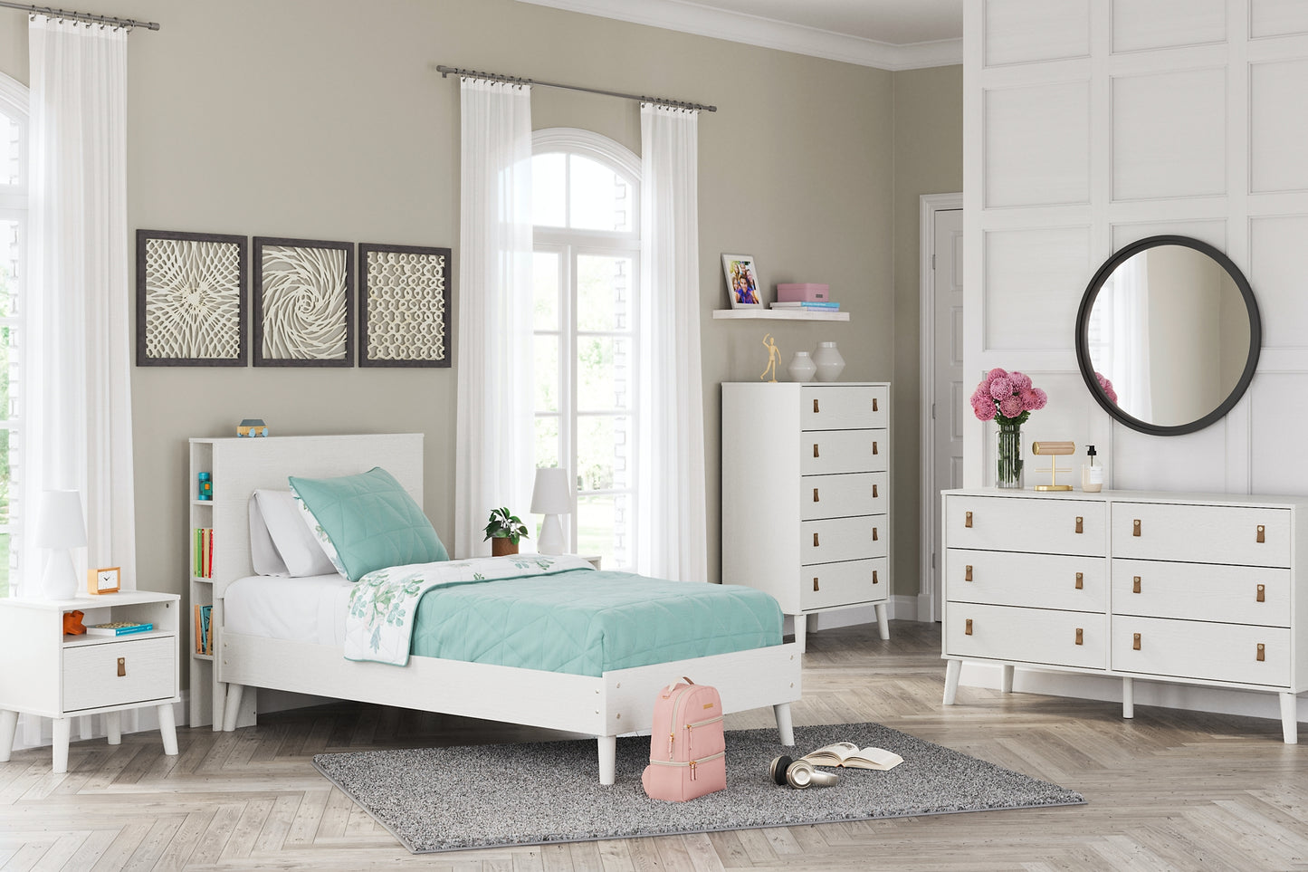 Aprilyn  Bookcase Bed With Dresser And 2 Nightstands