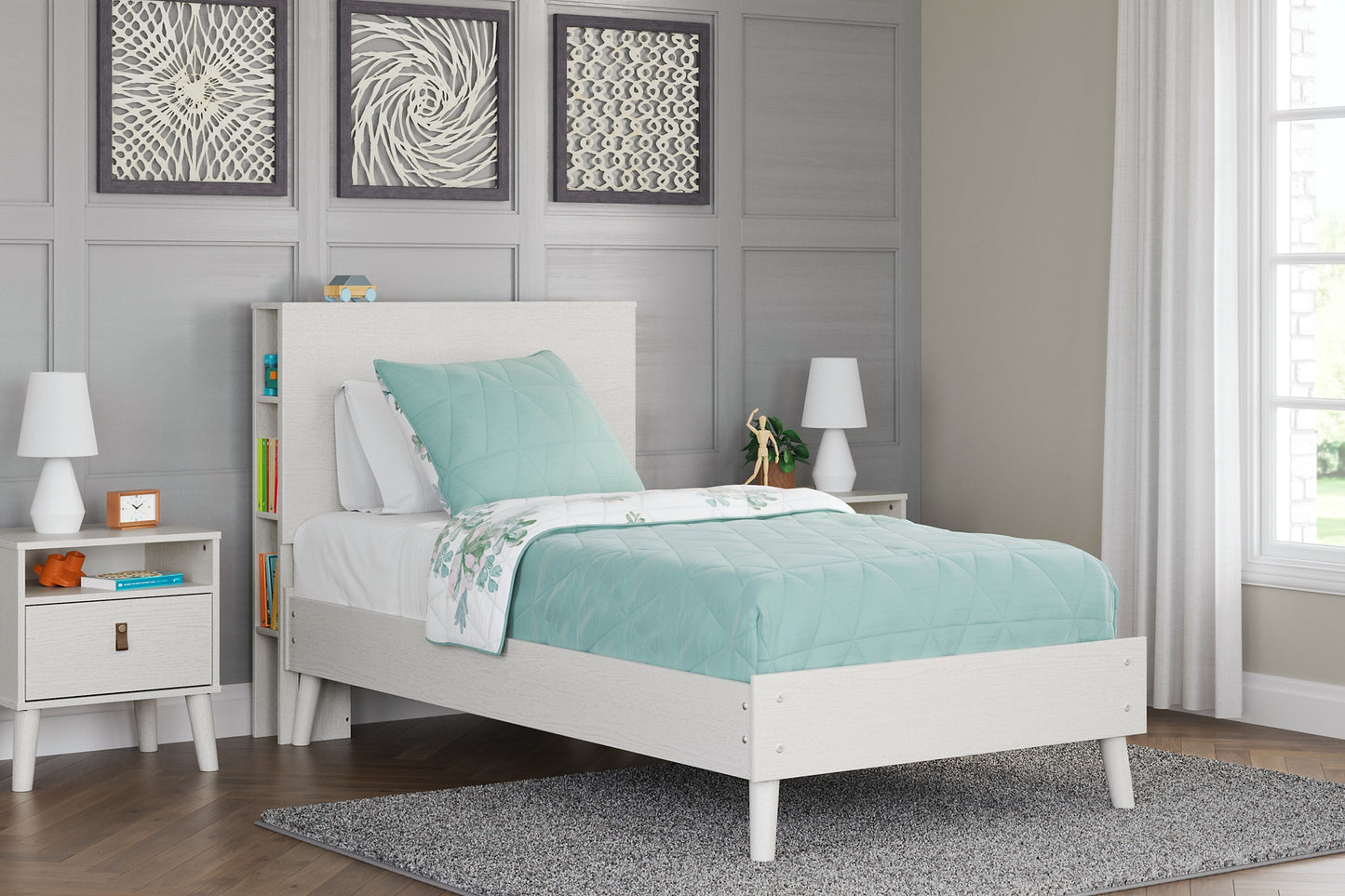 Aprilyn  Bookcase Bed With Dresser, Chest And 2 Nightstands