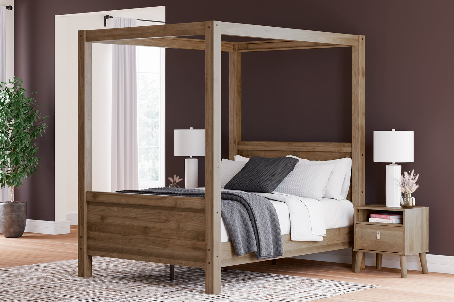 Aprilyn  Canopy Bed With Dresser