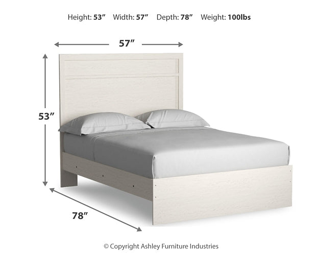 Stelsie  Panel Bed With Mirrored Dresser