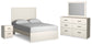 Stelsie  Panel Bed With Mirrored Dresser And Nightstand