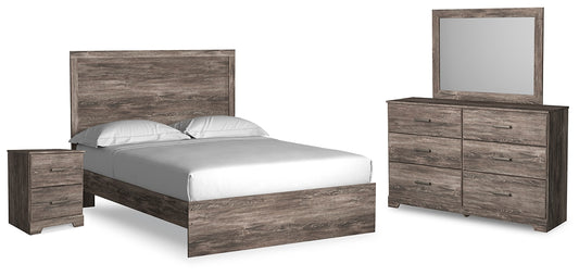 Ralinksi  Panel Bed With Mirrored Dresser And Nightstand