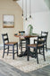 Valebeck Counter Height Dining Table and 4 Barstools