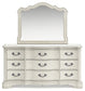 Arlendyne  Upholstered Bed With Mirrored Dresser