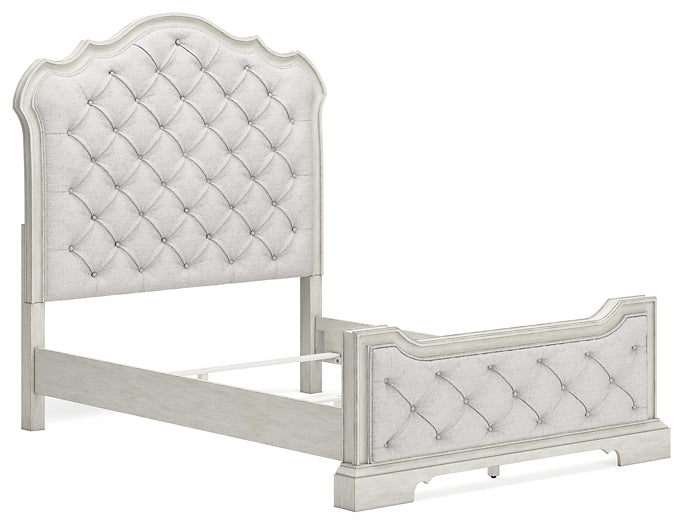 Arlendyne  Upholstered Bed With Mirrored Dresser