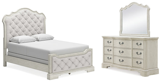 Arlendyne  Upholstered Bed With Mirrored Dresser