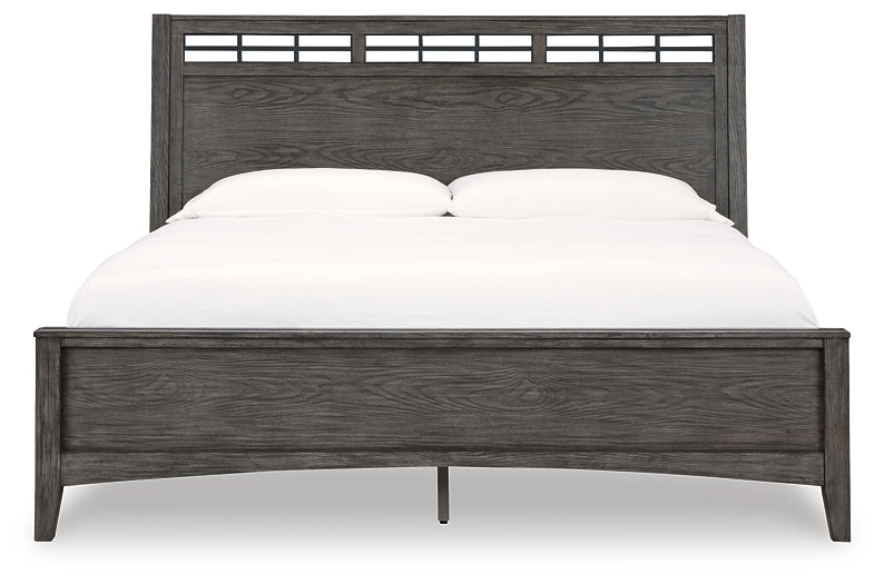 Montillan California  Panel Bed With Mirrored Dresser