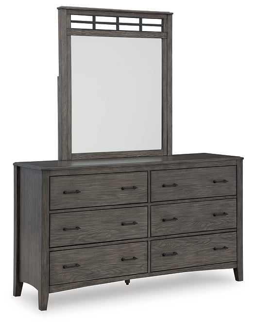 Montillan California  Panel Bed With Mirrored Dresser