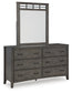 Montillan California  Panel Bed With Mirrored Dresser