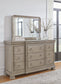 Lexorne  Sleigh Bed With Mirrored Dresser, Chest And 2 Nightstands