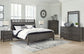 Montillan  Panel Bed With Mirrored Dresser, Chest And 2 Nightstands