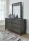 Montillan  Panel Bed With Mirrored Dresser