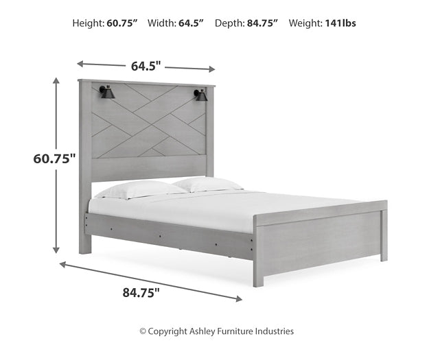 Cottonburg  Panel Bed With Mirrored Dresser