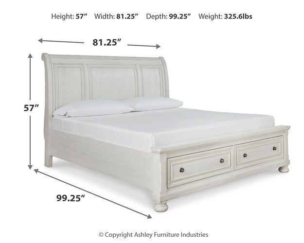 Robbinsdale California  Sleigh Bed With Storage With Dresser