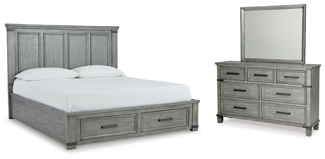 Russelyn California  Storage Bed With Mirrored Dresser