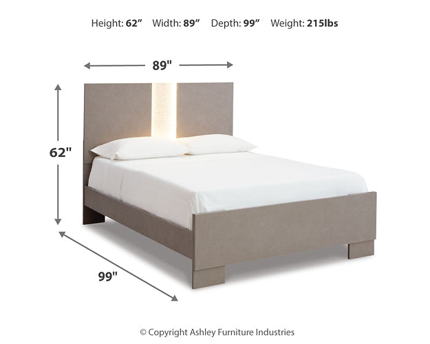 Surancha  Panel Bed With Mirrored Dresser