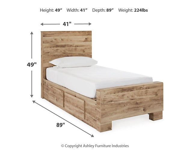 Hyanna  Panel Bed With Storage With Mirrored Dresser