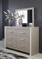 Surancha  Poster Bed With Mirrored Dresser, Chest And 2 Nightstands