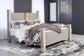 Surancha  Poster Bed With Mirrored Dresser, Chest And 2 Nightstands