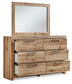 Hyanna  Panel Bed With Storage With Mirrored Dresser