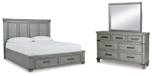 Russelyn  Storage Bed With Mirrored Dresser