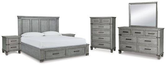 Russelyn  Storage Bed With Mirrored Dresser, Chest And 2 Nightstands