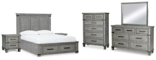 Russelyn  Storage Bed With Mirrored Dresser, Chest And 2 Nightstands