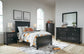 Lanolee  Panel Bed With Mirrored Dresser, Chest And 2 Nightstands