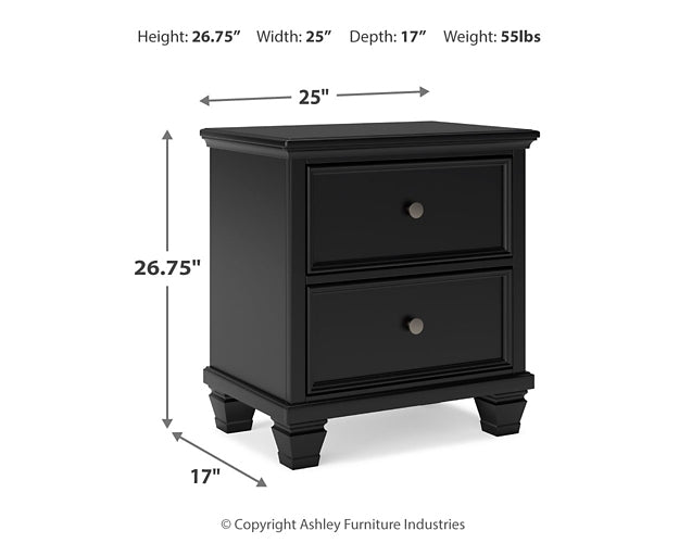 Lanolee  Panel Bed With Mirrored Dresser, Chest And 2 Nightstands