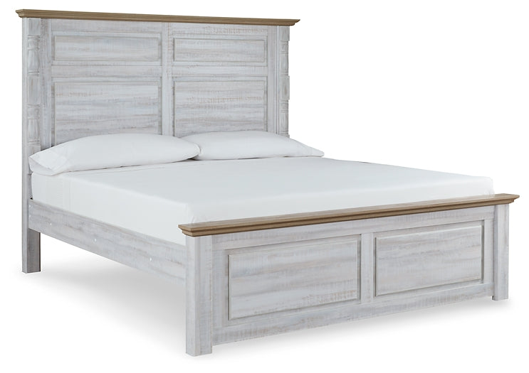 Haven Bay  Panel Bed With Mirrored Dresser