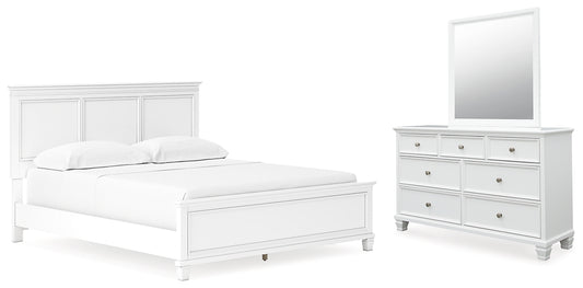 Fortman California  Panel Bed With Mirrored Dresser