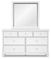 Fortman California  Panel Bed With Mirrored Dresser