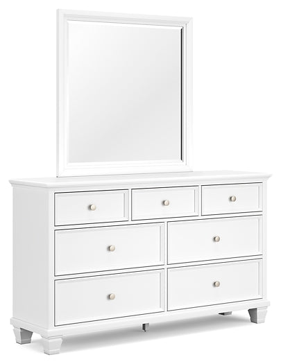 Fortman California  Panel Bed With Mirrored Dresser