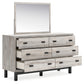 Vessalli  Panel Bed With Mirrored Dresser, Chest And 2 Nightstands